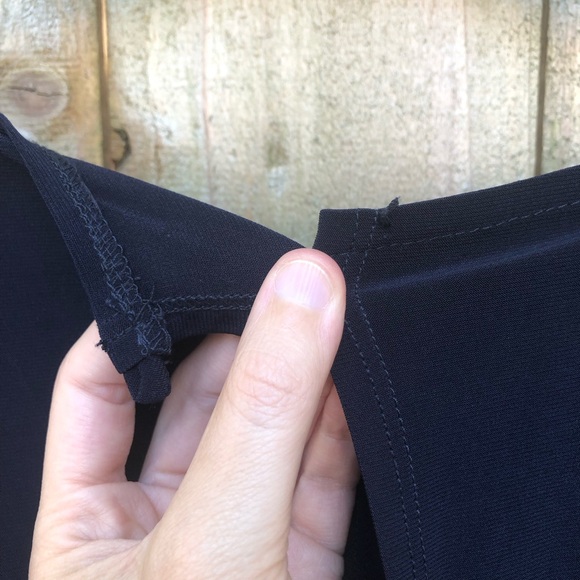 Betsy & Adam Blouson Mini Dress Size 8 Sequin Skirt Black Copper Sleeveless - Picture 9 of 12